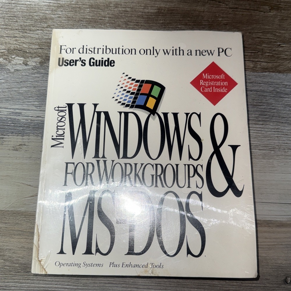 Microsoft Windows for Workgroups & MS-DOS User's Guide - book only New Sealed
